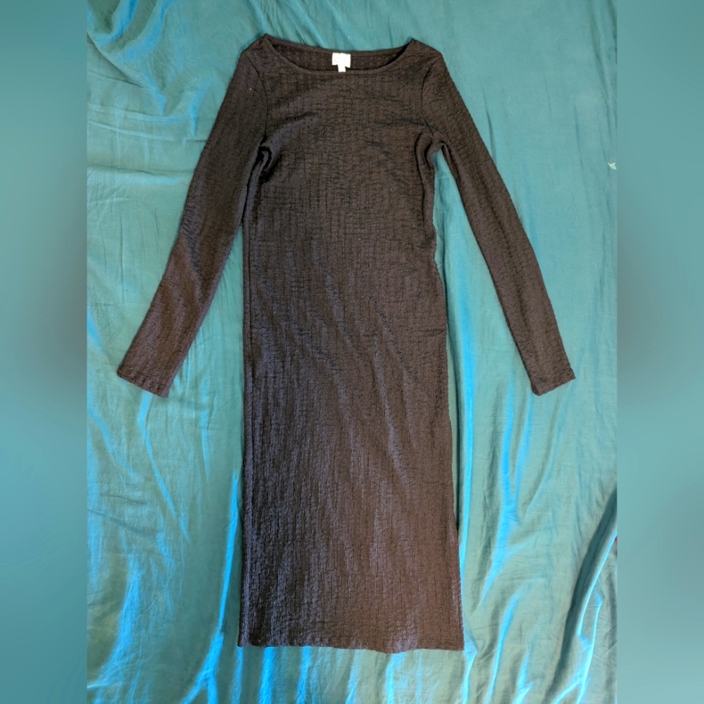 Blue Rain Black Bodycon Long Sleeve Dress S